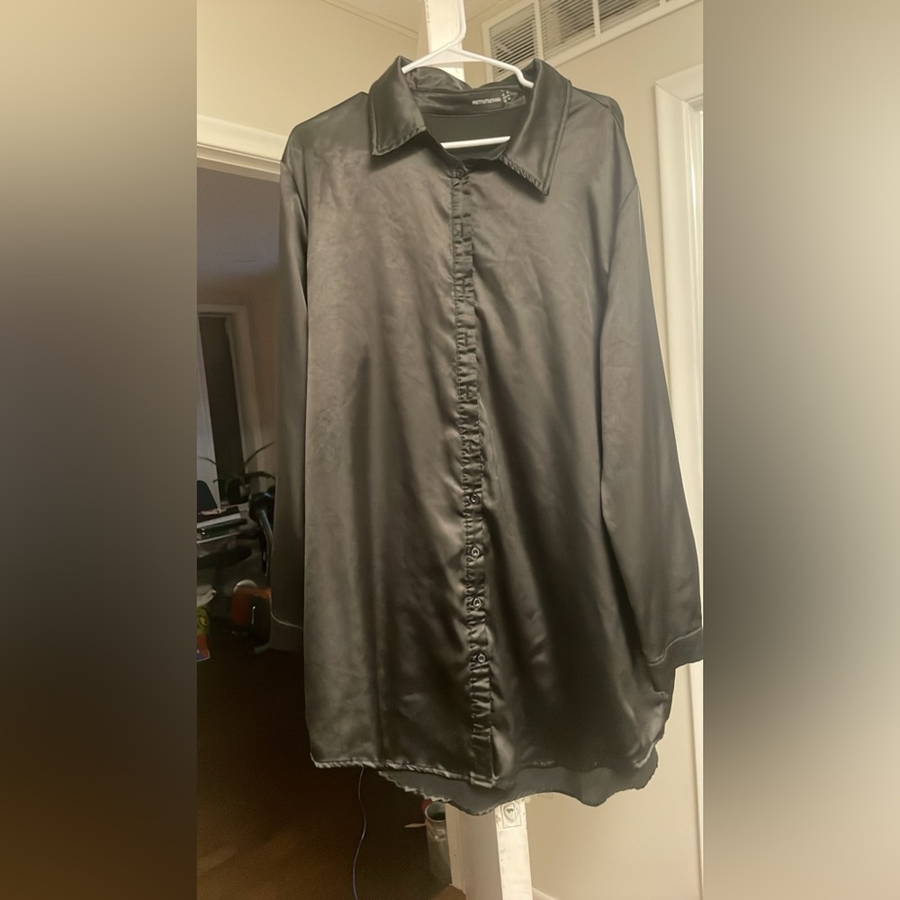 Silk button up dress